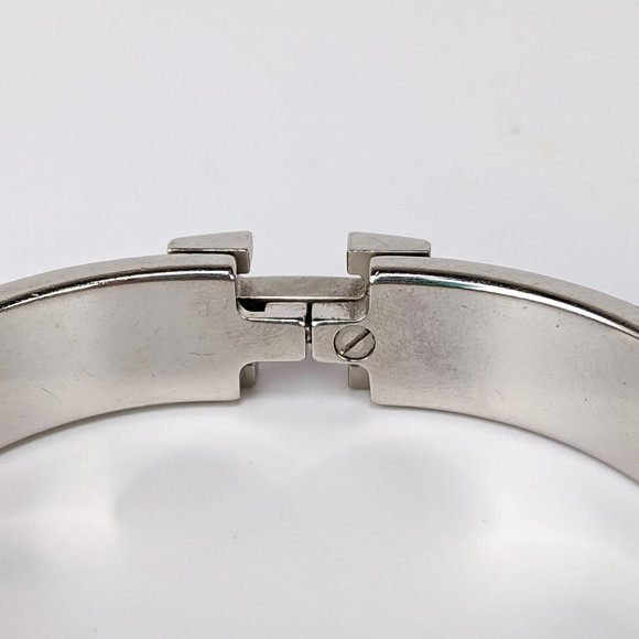SOLD Hermes Black Silver Clic Clac Bracelet PM - Picture 3 of 7